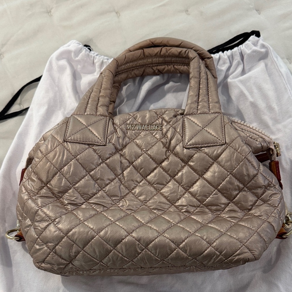 MZ Wallace Small Sutton Rose Gold Metallic Handbag crossbody